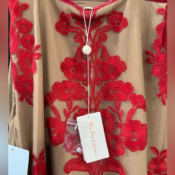 For Love And Lemons Red Lace Backless Mini Dress - Picture 6 of 7